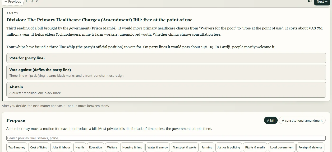 Defy the whip: A three-line whip. Vote with the party, or against it.